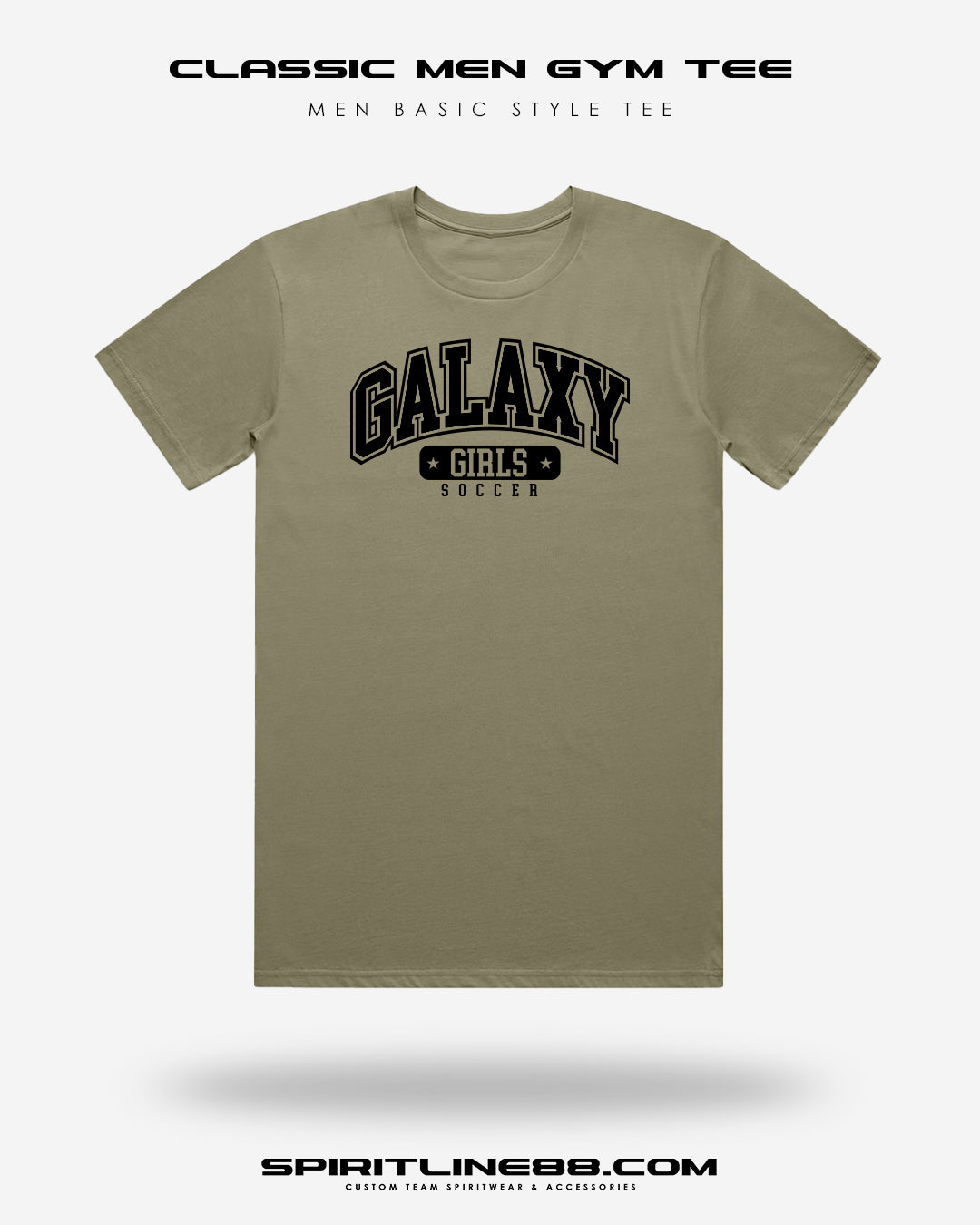 #1108 | Classic Men Gym Tee - Black Print Galaxy Girls Soccer