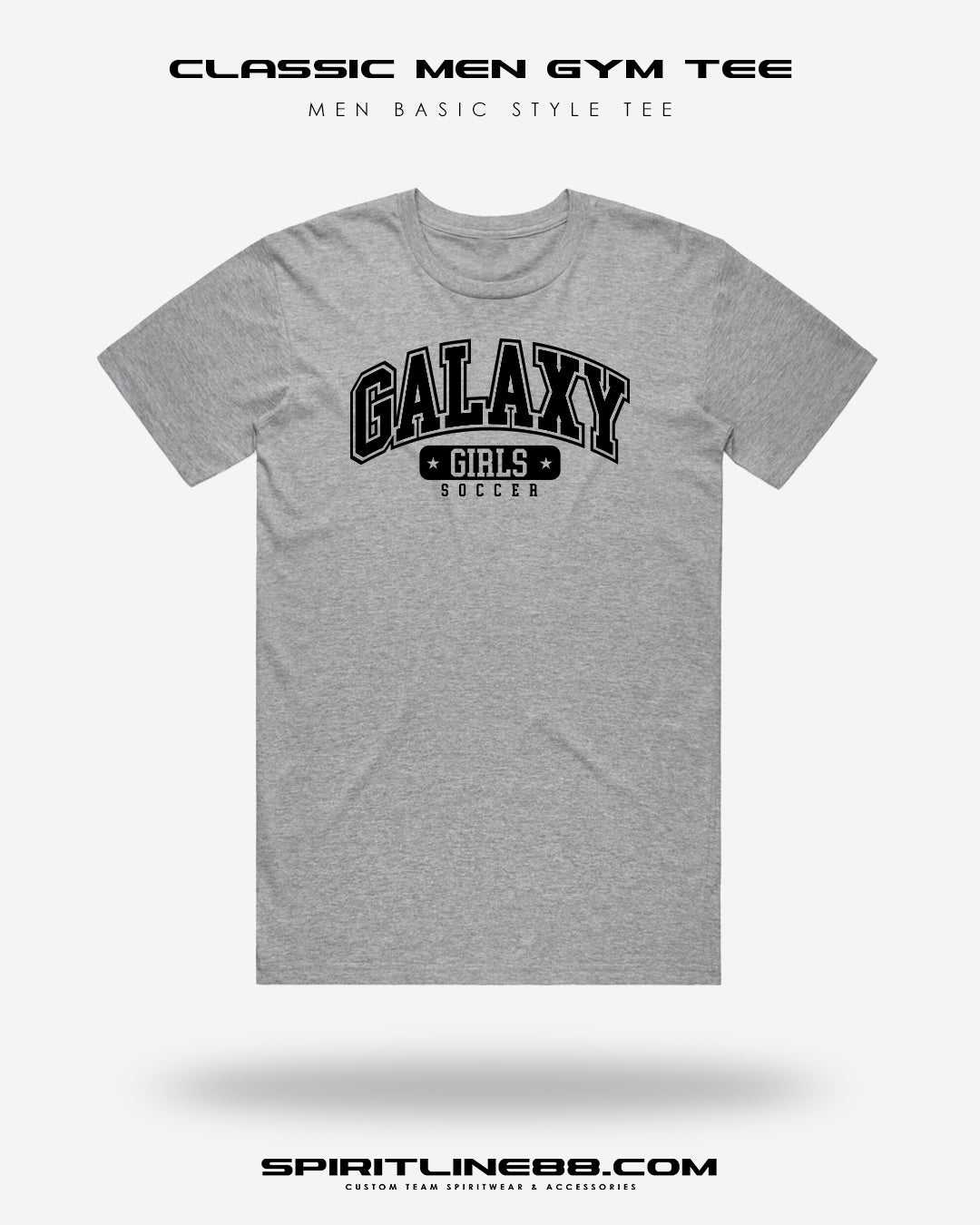 #1108 | Classic Men Gym Tee - Black Print Galaxy Girls Soccer