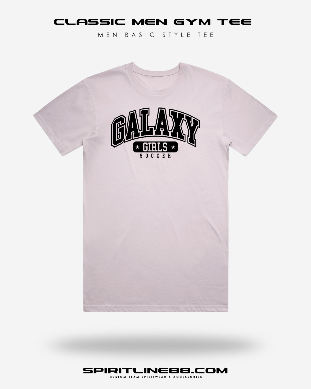 #1108 | Classic Men Gym Tee - Black Print Galaxy Girls Soccer