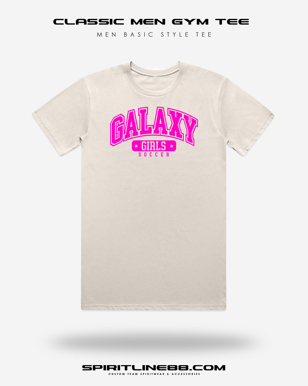 #1109 | Classic Men Gym Tee - Pink Print Galaxy Girls Soccer