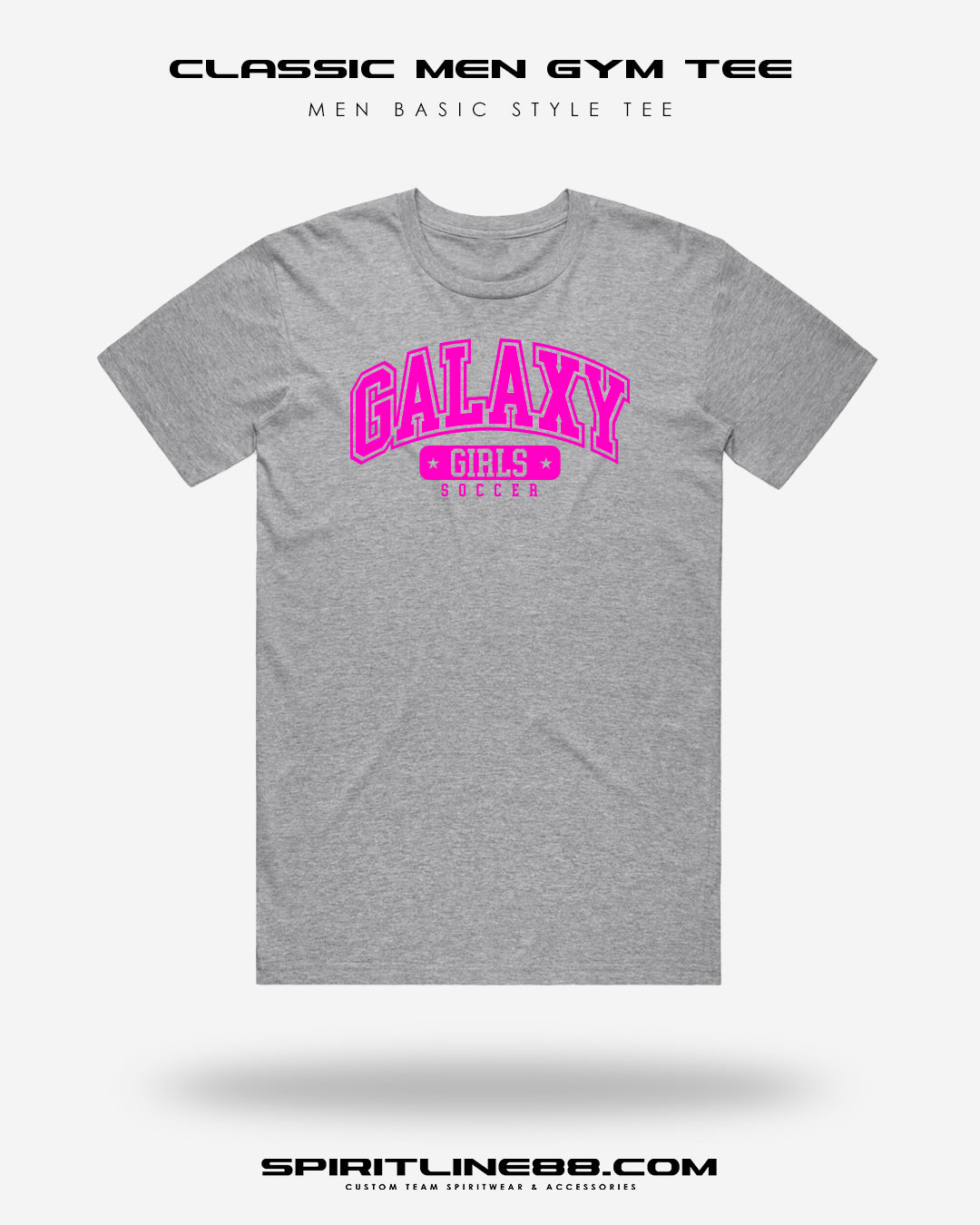 #1109 | Classic Men Gym Tee - Pink Print Galaxy Girls Soccer
