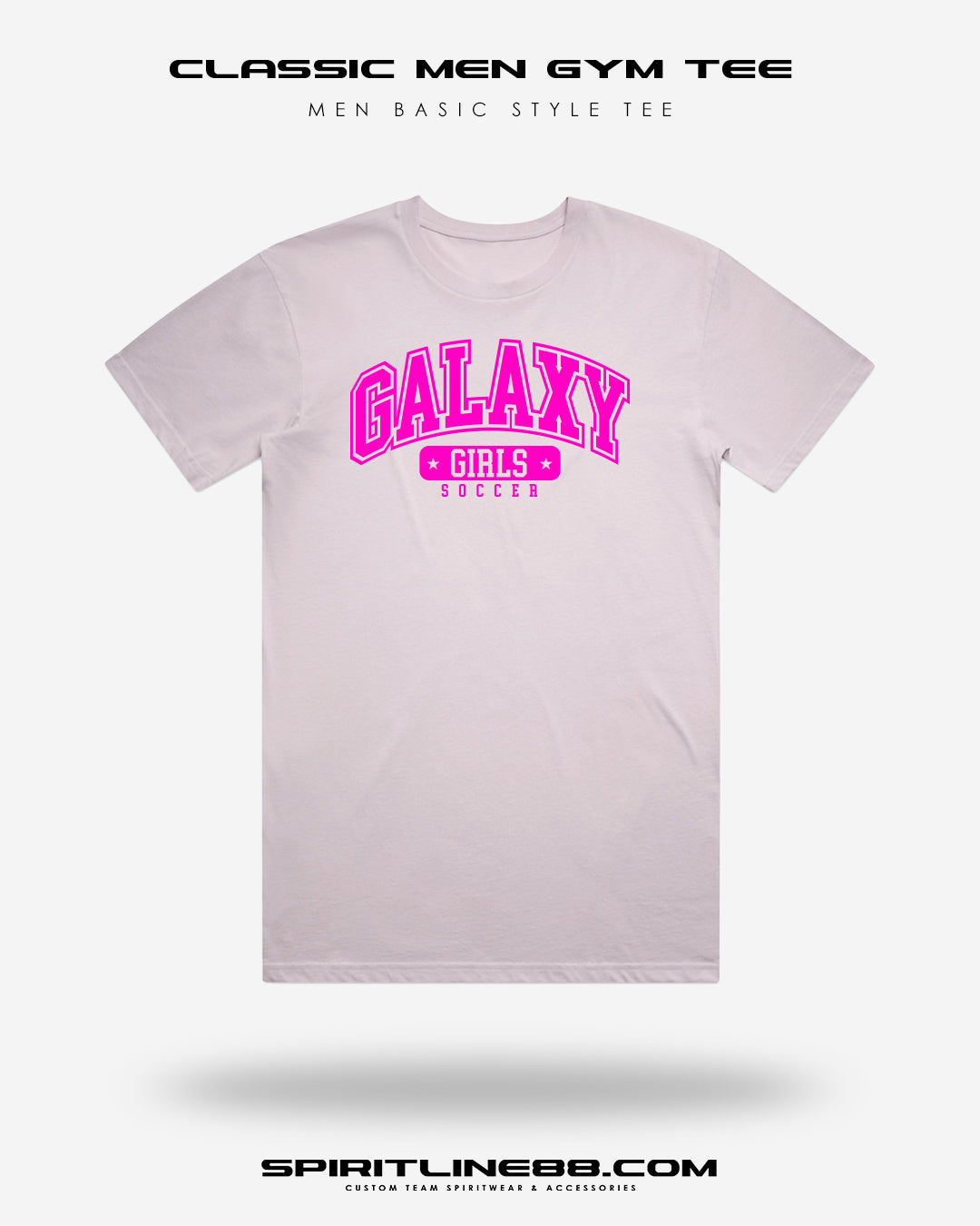 #1109 | Classic Men Gym Tee - Pink Print Galaxy Girls Soccer
