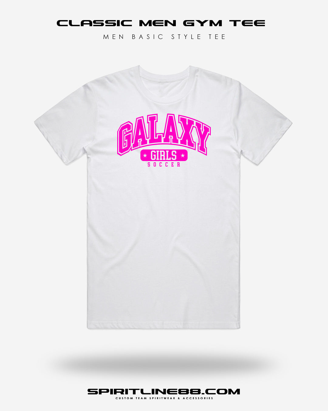 #1109 | Classic Men Gym Tee - Pink Print Galaxy Girls Soccer