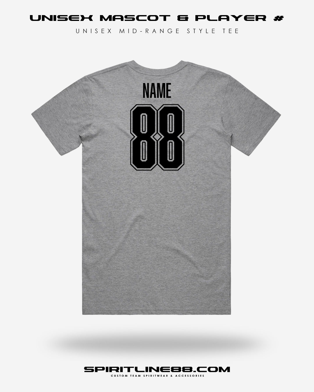 #1104 | Unisex Mid-Range Style Tee - Player Name & Number