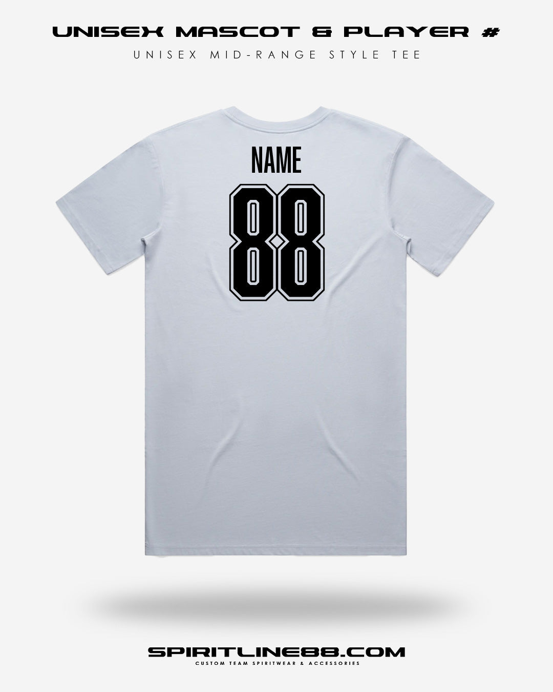 #1104 | Unisex Mid-Range Style Tee - Player Name & Number