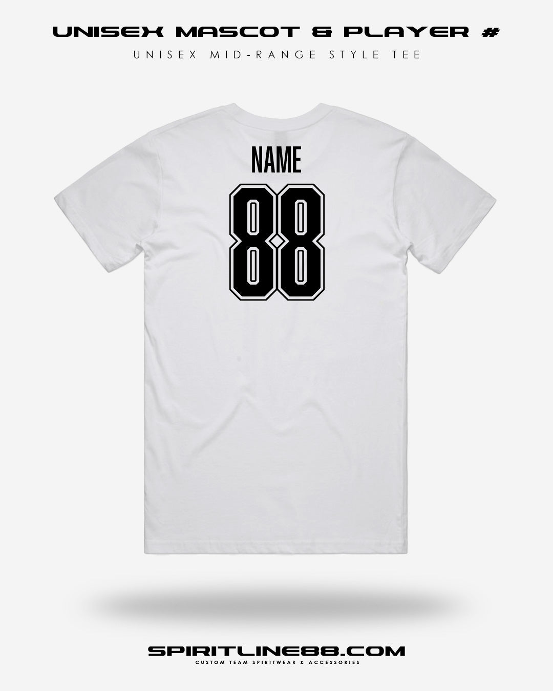 #1104 | Unisex Mid-Range Style Tee - Player Name & Number