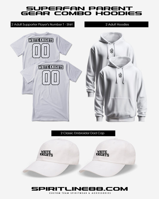Superfan Parent Gear Combo Hoodies | White Knights